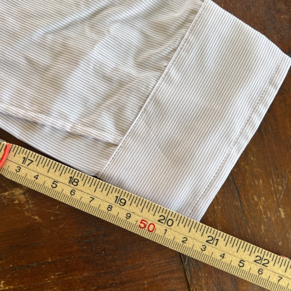 New STEVEN ALAN Reverse Seam Cacao Stripe Long Sleeve Button Up Shirt XL - Picture 9 of 9